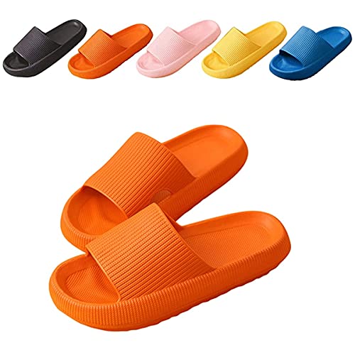 SSYUNO Pillow Slides Slippers for Women Men,Non-Slip Massage Foam Shower Shoes Soft EVA Platform Open Toe Slides Sandal