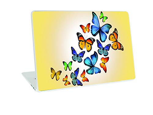 Image of Galaxsia Colourful Butterflies Vinyl Laptop Skin /Sticker /Cover /Decal Compatible for Any 17 to 17.3 Inches Laptop (Hp /Dell /Sony /Acer /Lenovo /Asus. Etc) Or Notebook.