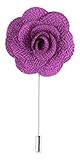 Men's Lapel Flower Pin Handmade Boutonniere for Suit - Begonia (Purple)
