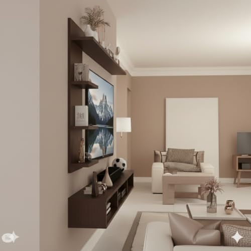 Image of 48 inches Base Tv Unit /Cabinet Set Elegant Home decoret Style Wall Stand Home decore Wall for Living Room | Dining Room | Outdoor | Kid's Room (Mocha Wenge)
