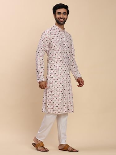 Image of Pro-Ethic Style Developer Men's Cotton Printed Kurta Pajama Set Traditional Outfit | Mandarin Collar (E-129)
