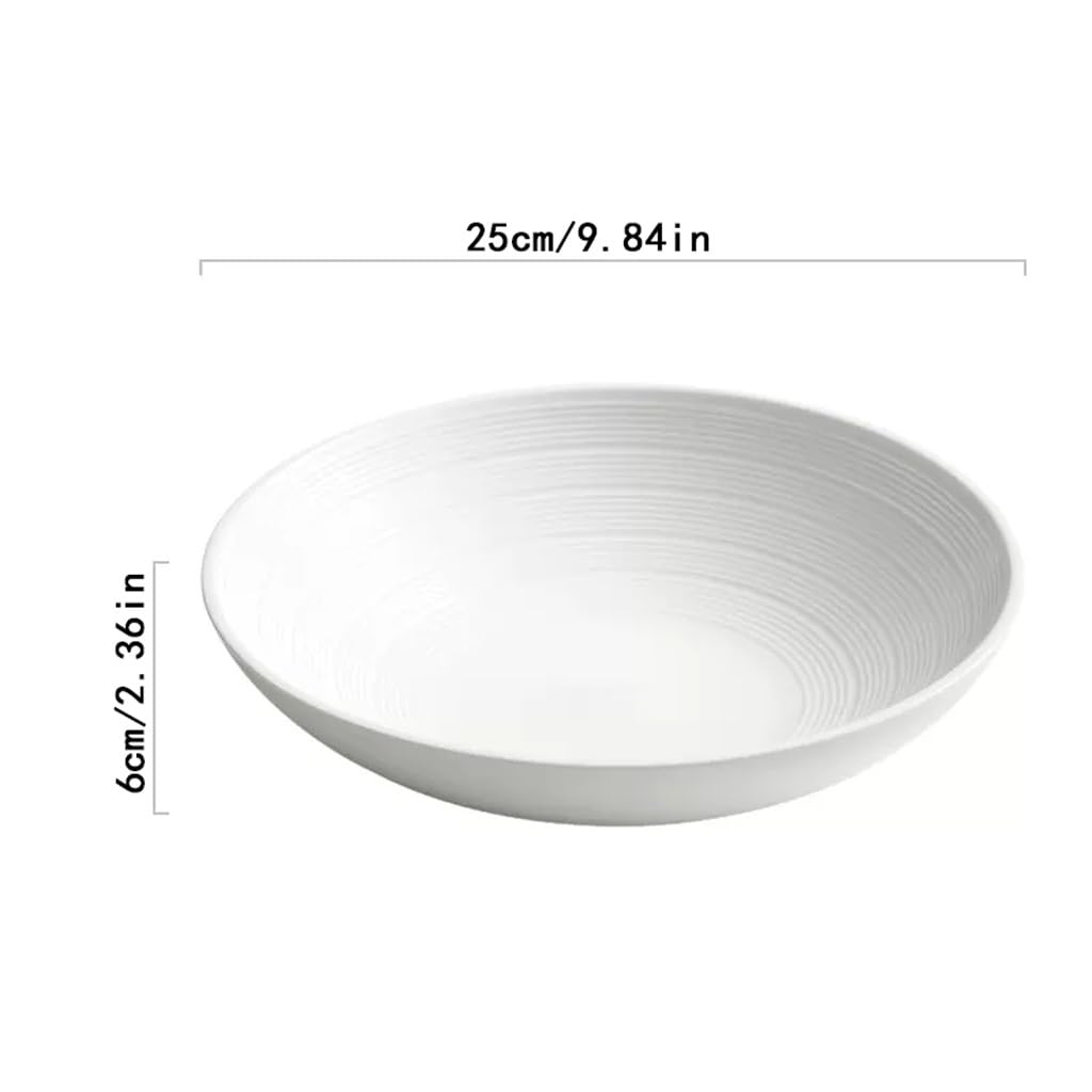 Ensaladera Vajilla de cerámica blanca, ensaladera doméstica, cuenco grande for sopa y fideos, adecuado for servir el plato principal, fruta, sopa Utensilios De Cocina(M)