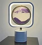 3D sablier de sable en mer profonde 360 degrés tournant la lampe de garce de peinture de sable, 3 couleurs dimmable, sablier art décoratif de sable peinture de bureau lampe à la maison secrétariat à l