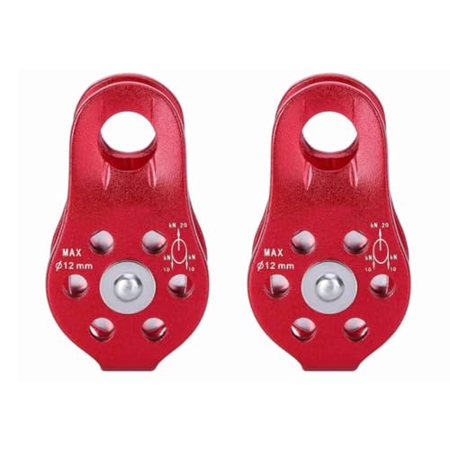 Poulie 20 KN en alliage d'aluminium rouge pour la grimpe sécurisée