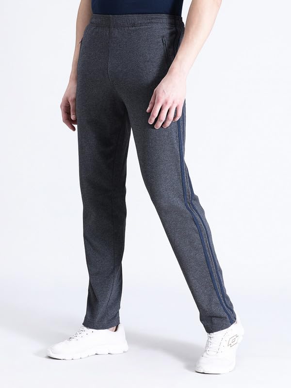 Image of CROCODILE Men Solid Slim Fit Track Pant | Single Jersey Fabric | Drawstring Waist | 3 Pockets