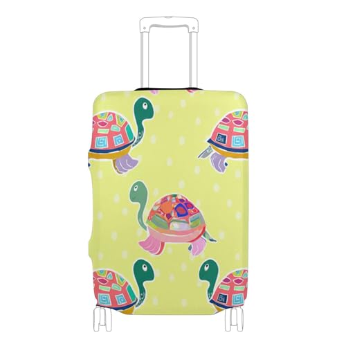 Joisal Graphic Luggage Covers for Suitcase Protector Elastic Colorful Tortoise Print Yellow Travel Suitcase Accessories, XL, Fits 29-32 Inch Case