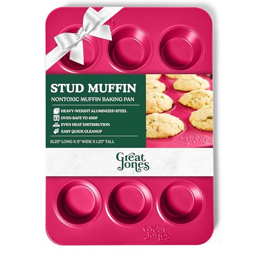Great Jones Stud Muffin (Raspberry) | Nonstick 12-Cup Muffin Pan