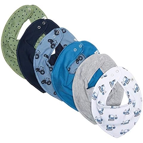 Care Baby Halstuch Dreieckstuch mit Druckknöpfen (6er Pack), 6er Pack Dark Blue (785), One Size Cover