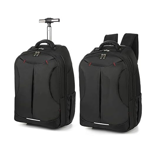 Wheeled Laptop Backpack 18" Rolling Carry-on Trolley School Bags Travel Luggage