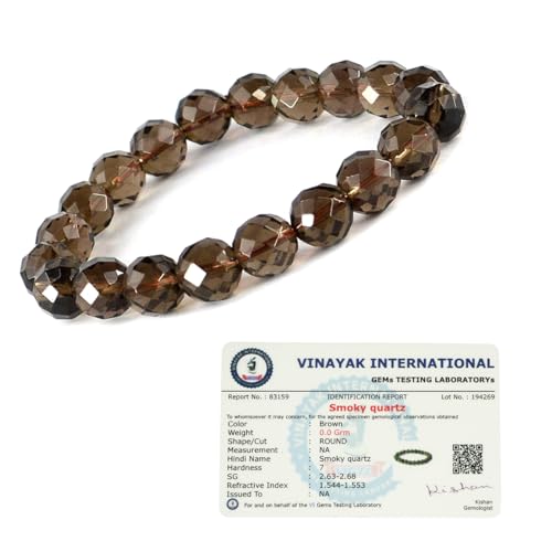 Image of Reiki Crystal Products Certified Natural Crystal Stone Diamond Cut /Faceted 10 mm Beads Bracelet for Men & Women | Reiki Charged Gemstone Jewellery | Multiple Stone Variants Available