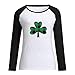Produktbild Hniunew Langarmshirt Women Fasching Bluse St. Patricks Day Irland Karnevalshemd GrüN T-Shirt Freizeit Kurzarm Mama Oberteile Rundhalsausschnitt LangäRmeliges T-Shirt Langarm-Shirt