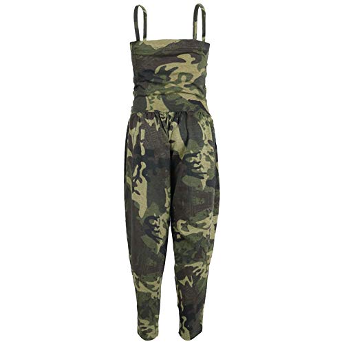 Kids Girls Jumpsuit Camouflage Green Trendy Fashion All In One Jumpsuits 5-13 Yr #TOP1