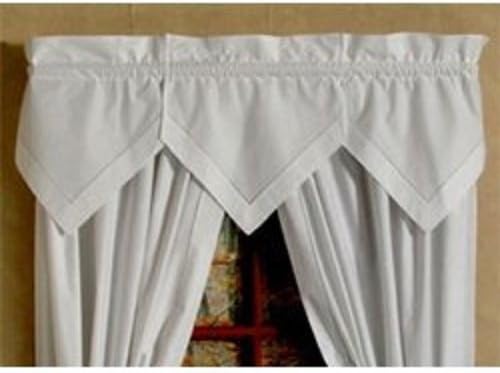 D. Kwitman and Son Hemstitch 3-Piece Handkerchief Valance, White
