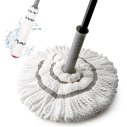 KeFanta Self-Wringing Twist Mops for Floor Cleaning, Microfiber Floor mop with 57 ' Long Handle, Cotton Wet Mop for Hardwood Tile Kitchen Bathroom Patio Garage Commercial Household