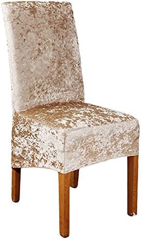 ANMINY Crushed Velvet XL Chair Cover,Dining Room Chair Slipcover,Washable Stretch Spandex Furniture Protector for Large Chair,Home and Wedding Party DecorationDark Grey