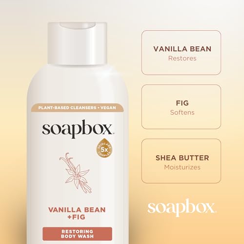 Soapbox Moisturizing Body Wash, Vanilla Bean & Fig Shower Gel - Hydrating Natural Body Wash with Shea Butter - Clean Ingredients Free of Harsh Chemicals, Sulfates, Parabens & Silicones - 2 Pack by Soapbox - Image 5