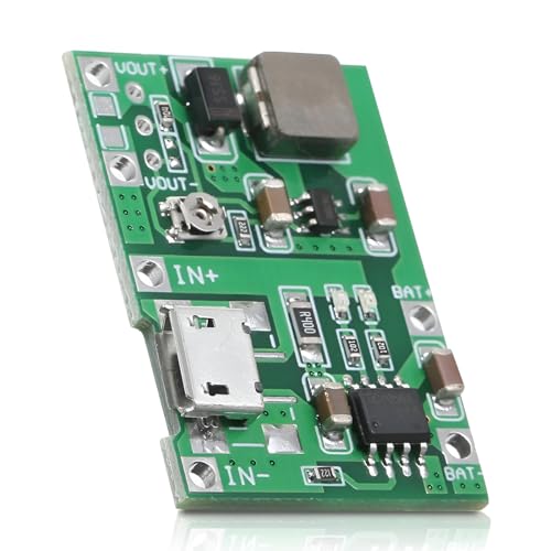 Image of Hexonix TP4056 18650 3.7V 4.2V Battery Charging Module with Integrated DC Boost Converter Module (Micro-USB)