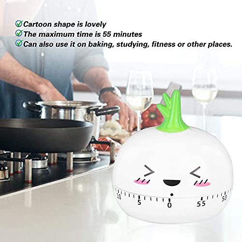 Egg Timer,Mechanical Kitchen Timer,Cartoon Lovely Onion Kitchen Timer,Kitchen Cooking Timers Mechanical Countdown Timer Alarm Clock for Baking, Cooking and Learning - Image 2