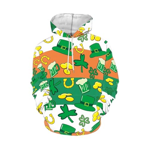 Image of Forchrinse Green Palm Tree Sea Beach Mens Hoodies Pullover Long Sleeve Fleece Hoodie Cozy Sport Casual Outwear