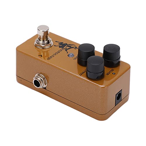 Pwshymi Overdrive Effect Pedal with Gold Silver Modes for Musicians, Earthy Yellow Metal Tone Enhancer, Accurate Distorted Sound, Compact 2.09in Height