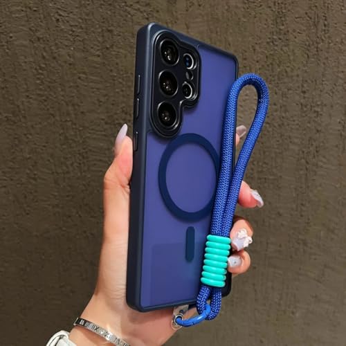 Coque Galaxy S25 bleu marine idéale pour charger sans fil en déplacement