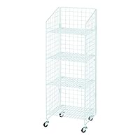 Amazon | ネットラック ネット棚4段展開 幅47×奥行40×高さ135cm 白