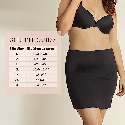 Jones New York Womens Silky Touch "19 Anti-Cling Above Knee Half Slip, Black, 1X Plus #TOP4