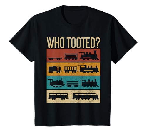 Who Tooted Funny Wagon Train Lover Model Railroad Conductor T-Shirt