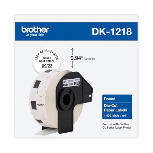 Image of DK1218 1IN Round Paper Label for QL-500 QL-550 QL-650TD