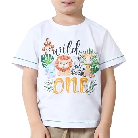 WAWSAM Jungle Animals 1st Birthday T-Shirt Cover
