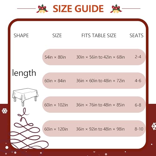 DWCN Christmas Checkered Tablecloth, 60 x 120 Inch, Rectangular, Red by DWCN - Used condition - Image 7