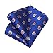 DiBanGu Mens Royal Blue Santa Claus Christmas Tie Set Fashion Silk Necktie Pocket Square Cufflinks Set for Festival Christmas Holiday