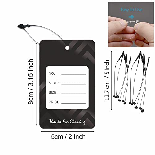 Image of DEEPTAGS Paper Price MRP Tag Labels with Black Loop Pins, 1000 PCS