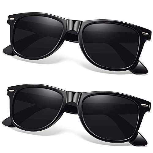 Joopin Polarized Sunglasses for Women Men, Retro Designer Sun Glasses (Glossy Black+Glossy Black)