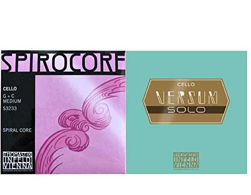 Cello Strings Set Versum Solo A+D, Spirocore Tungsten G+C (4/4)