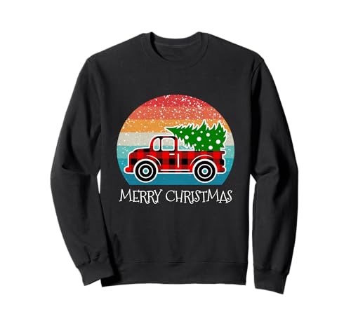 Feliz Navidad Buffalo Truck Tree, Color Rojo, a Juego para Toda la Familia Sudadera