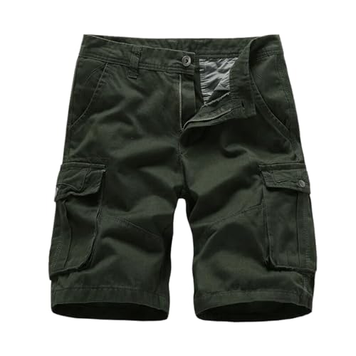 Short cargo pour homme avec multipoches en coton léger sans ceinture WOLONG
