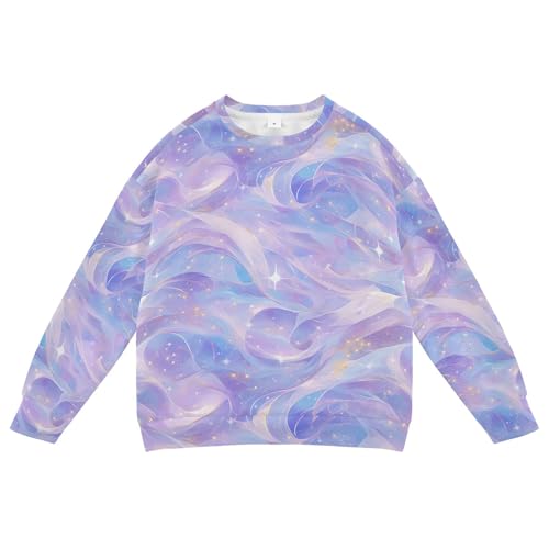 JUNZAN Liquid Purple Stars Little Girls Sweatshirt Hoodie Crewneck Hoodies for Girls Sports 4T