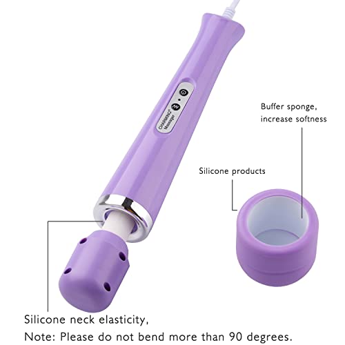 Image of CHARMING Wired Powerful Handheld Back Massager with 10 Speeds Strong Vibration Wand, Personal Therapy Massager for Sports Recovery, Muscle Aches, Body Pain-Light Purple