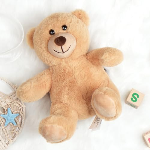 LotFancy Teddybär Plüschtier Kuscheltiere 20cm, Teddy Bär Klein Braunbär Süße Stofftier Spielzeug, Geschenke für Kinder Mädchen Freundin, Geburtstag Valentinstag, Hellbraun