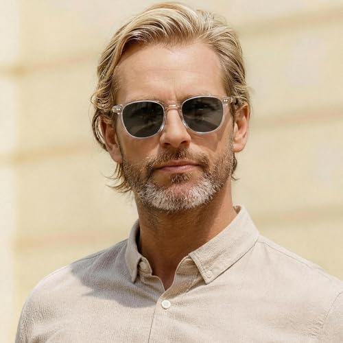 Image of CARFIA Retro Cool Acetate Polarized Sunglasses for Men UV Protection, Outdoor Fashion Driving Eyewears Male Square Sunnies