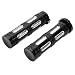 HANSWD Heavy Duty CNC Billet Edge Cut 1" Handlebar Hand Grips for Sportster Dyna Softail Touring (Black)