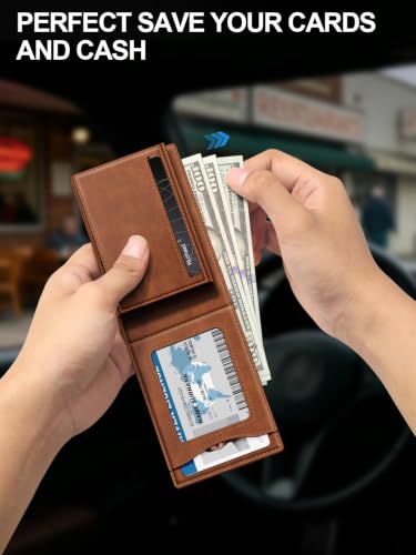Image of Wallet for Men RFID Blocking Minimalist Card Holder Wallet for 12-14 Cards