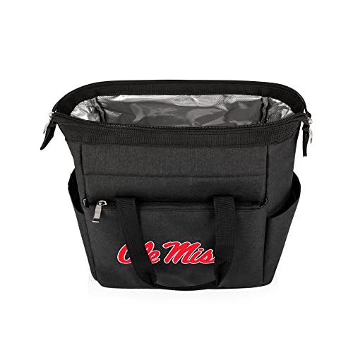 Picnic TIME NCAA Ole Miss Rebels On The Go Lunch Bag, Soft Cooler Lunch Box, Insulated Lunch Bag, (Black)