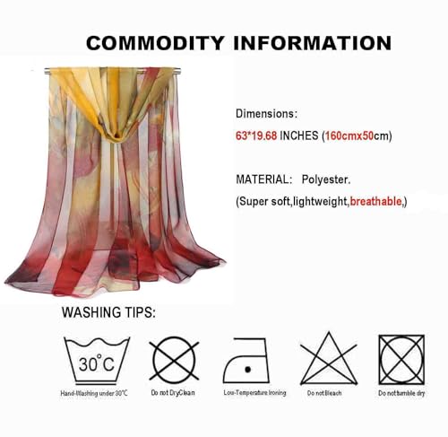 Image of Acotavie Scarfs for Women Lightweight Fashion Scarves Print Floral Pattern Scarf Shawl Wraps