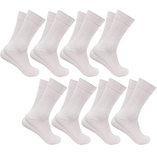 Image of Cozyway Men Cotton Crew Socks Soft Breathable Stretch Free Size Everyday Wear Office Gym Travel With Reinforced Heel Toe Odor Control Comfortable Fit Pack of 8