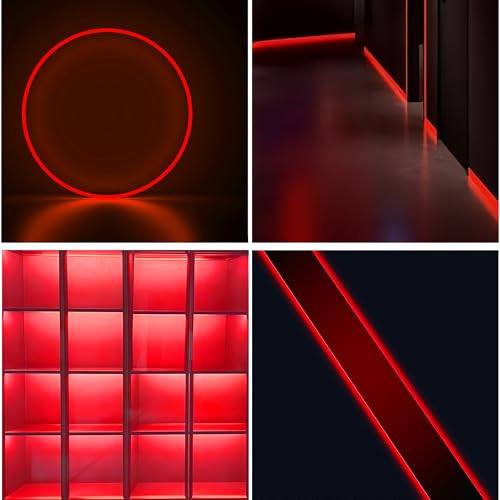 Image of 5V 8mm Width USB COB LED Strip Lights,Red,320LEDs /M,8W /M,CRI90,16.4FT /5M,Electroplated Double-Sided Panel Light Strip,Waterproof IP20,Flexible Strip for Indoor Decoration