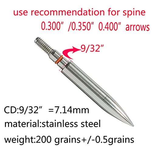 Image of 100 /125 /150 /200 /300 Grains Archery Field Points Practice Field Tips, Archery Target Practice Hunting Arrow Tip for Recurve, Compound Bow Crossbow, Stainless Steel Screw in Broadheads