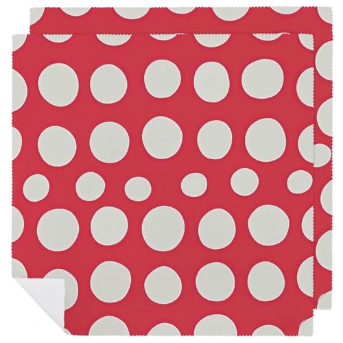 Servilletas de Tela Rojas y Blancas con Puntos miniatura 1