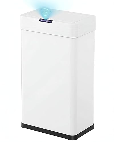 TLSUNNY 18.5 Gallon Motion Sensor Trash Can,Touchless Automatic Garbage Can,Brushed Stainless Steel Smart Bin,with Bag Holder,Soft Close Lid,for